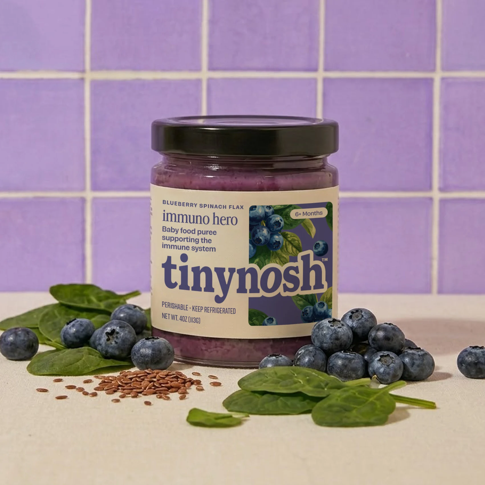 Tinynosh immuno hero jar with ingredients